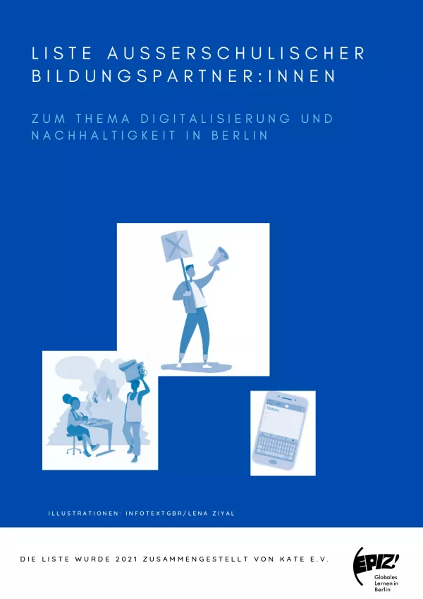Broschuere: Liste außerschulischer Bildungspartner:innen zum Thema Nachhaltigkeit und Digitalisierung in Berlin
