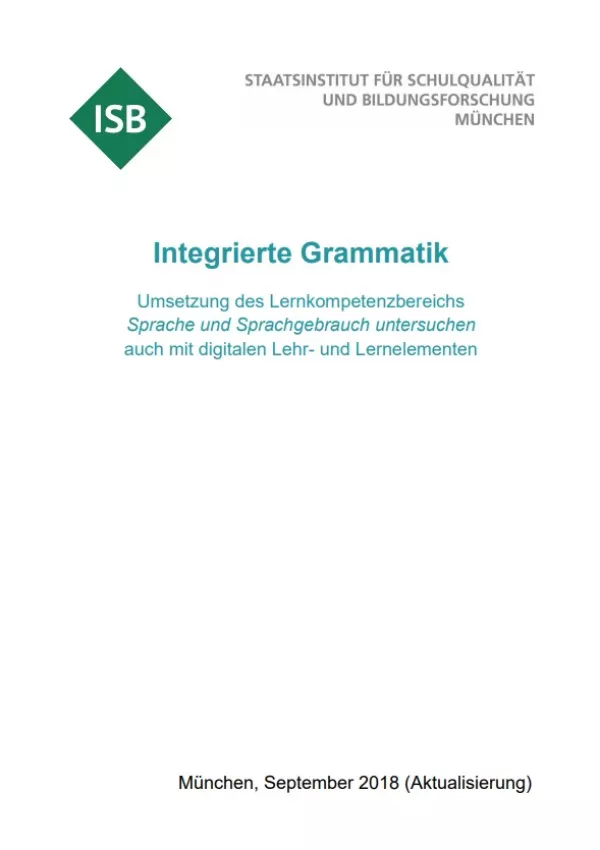 Handreichung: Integrierte Grammatik: Handreichung