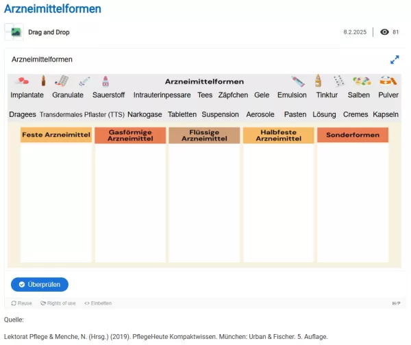 Interaktion: Arzneimittelformen