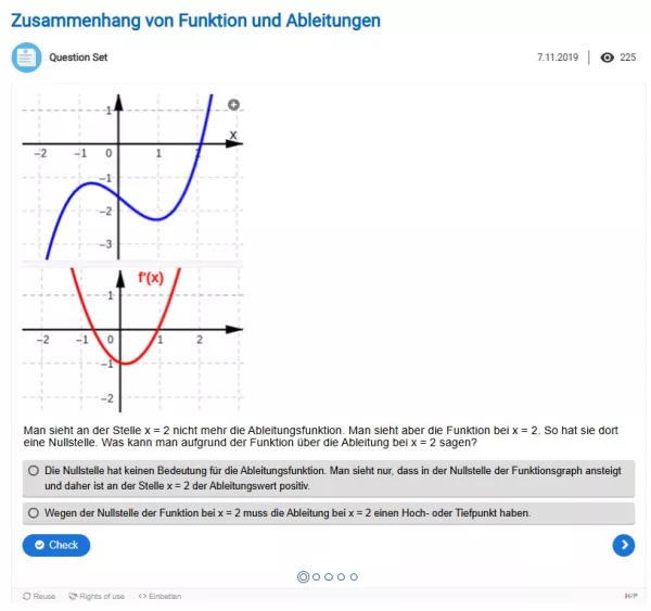 Interaktion: Zusammenhang von Funktion und Ableitungen