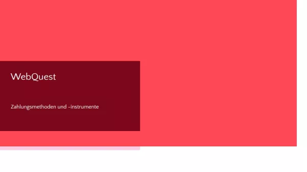 Presentation: Zahlungsverkehr | WebQuest