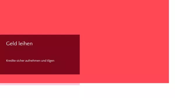 Presentation: Schulden vermeiden | Präsentation Geld leihen