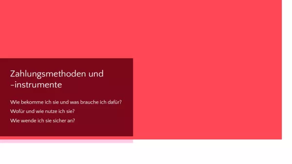 Presentation: Zahlungsverkehr | Methoden und Instrumente