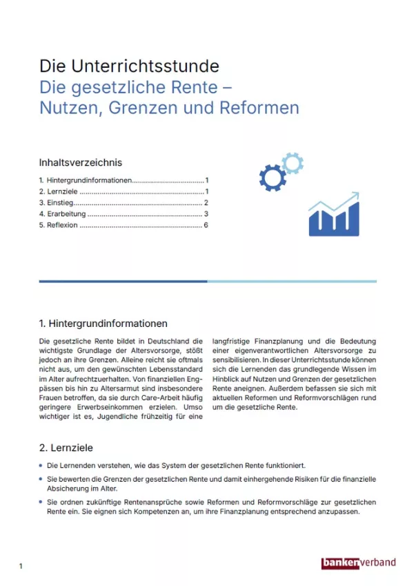 Unterrichtsplanung: Rente | Pädagogischer Leitfaden