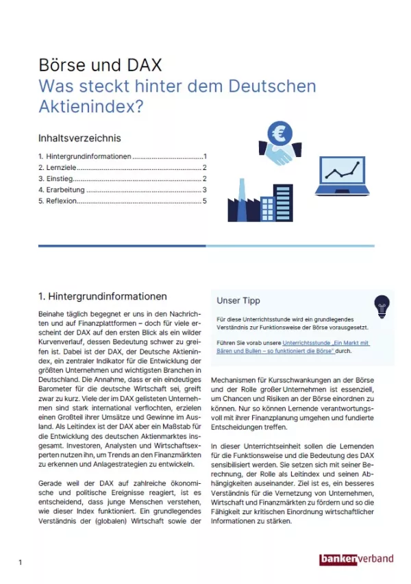 Unterrichtsplanung: DAX | Pädagogischer Leitfaden