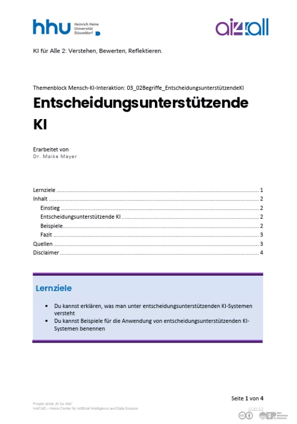Kurs: Mensch-KI-Interaktion | 02 | Entscheidungsunterstützende KI (PDF)