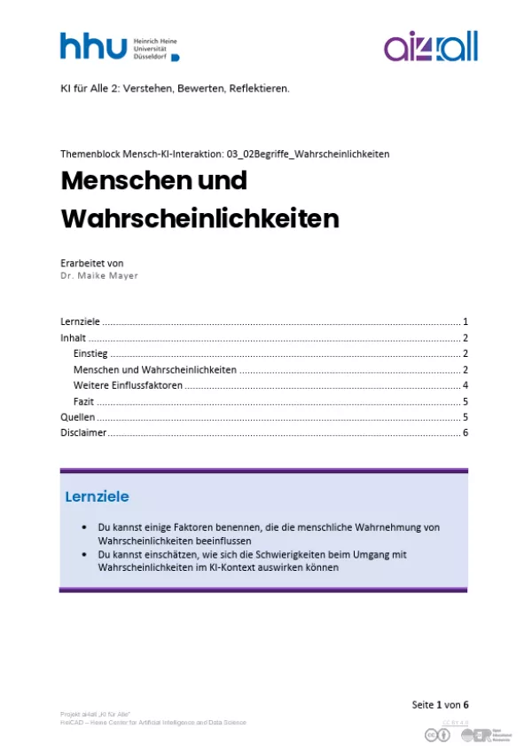 Kurs: Mensch-KI-Interaktion | 02 | Menschen und Wahrscheinlichkeiten (PDF)