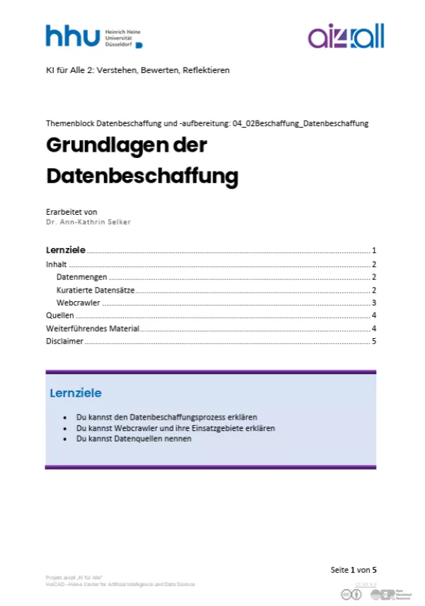 Kurs: Datenbeschaffung und -aufbereitung | 02 | Grundlagen der Datenbeschaffung (PDF)