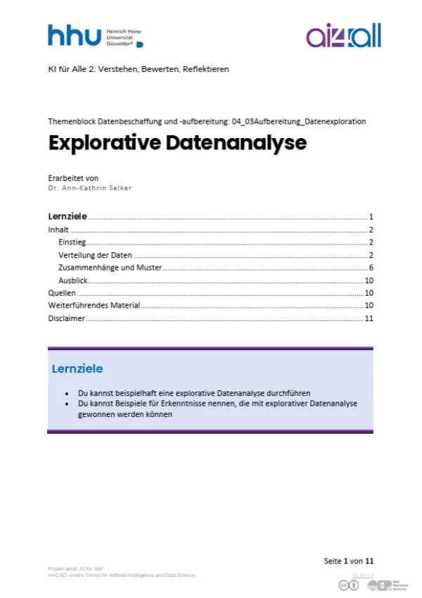 Kurs: Datenbeschaffung und -aufbereitung | 03 | Explorative Datenanalyse (PDF)