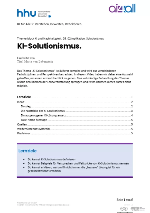 Kurs: KI und Nachhaltigkeit | 03 | KI-Solutionismus (PDF)