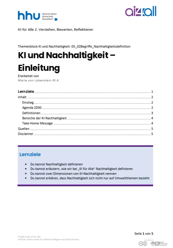Kurs: KI und Nachhaltigkeit | 02 | Nachhaltigkeitsdefinition (PDF)