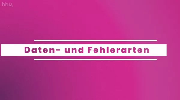 Video: Clustering: vom Sortieren bis zum Explorieren | 02 | Daten- und Fehlerarten (MP4)
