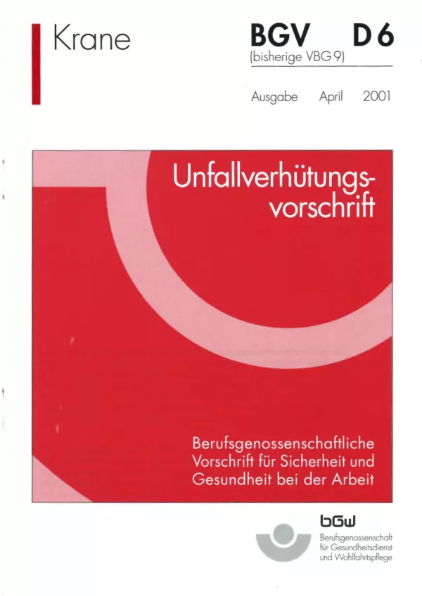 Broschuere: Unfallverhütungsvorschrift - Krane
