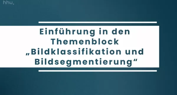 Video: Bildklassifikation und Bildsegmentierung | 01 | Einführung (MP4)