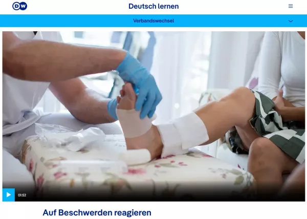 Interaktion: Krankenpflege | Verbandswechsel: Auf Beschwerden reagieren (Modalverben)