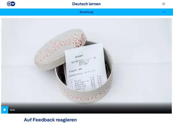 Interaktion: Gastronomie | Bezahlung: Auf Feedback reagieren (Graduierung mit zu)