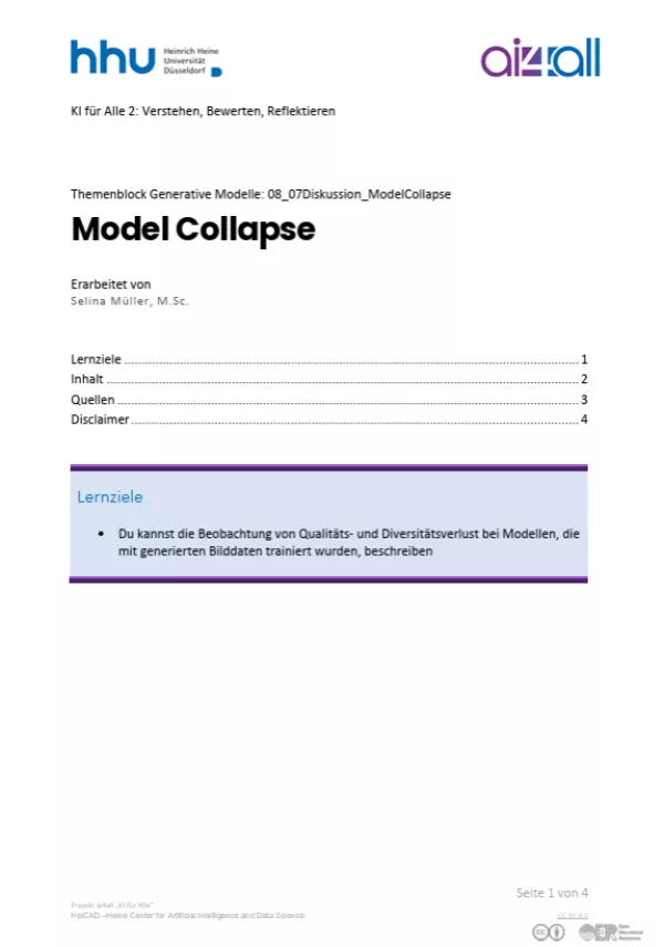 Kurs: Generative Modelle | 06 | Model Collapse (PDF)
