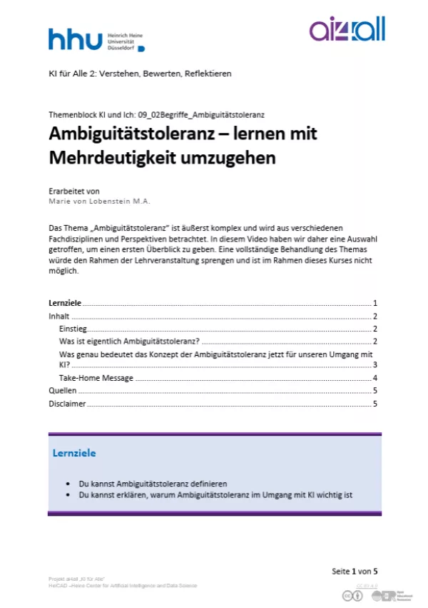 Kurs: KI und Ich | 02 | Ambiguitätstoleranz (PDF)