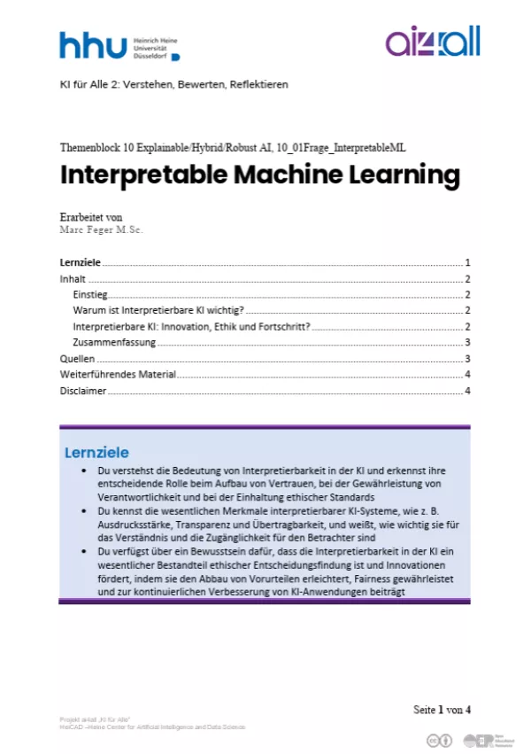 Kurs: Explainable, Hybrid, Robust AI | 02 | Interpretable Machine Learning (PDF)