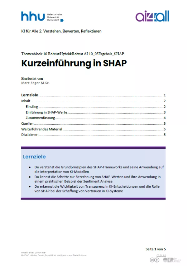 Kurs: Explainable, Hybrid, Robust AI | 05 | Kurzeinführung in SHAP (PDF)