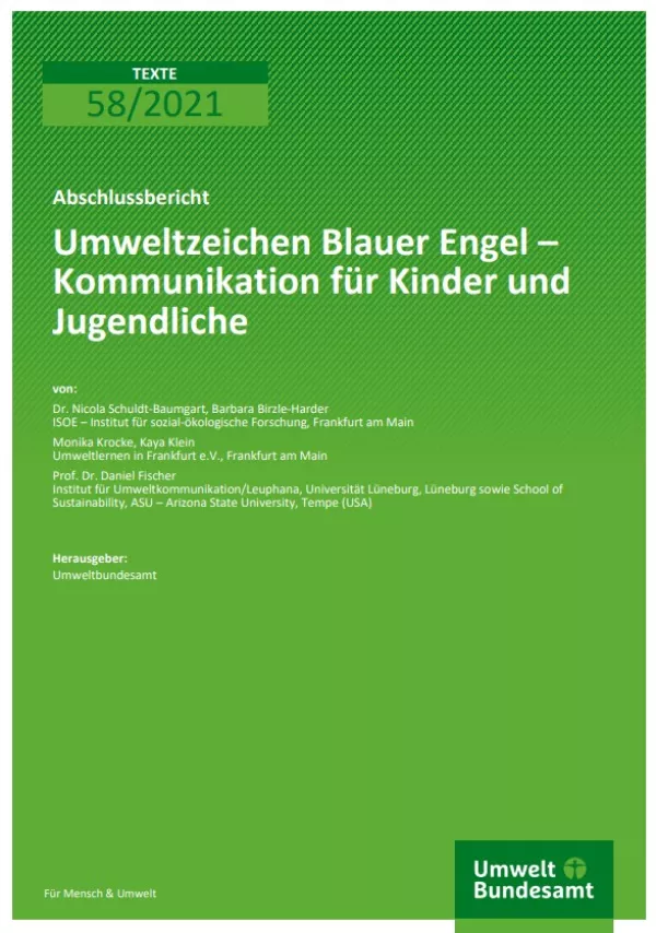 Broschuere: Umweltzeichen Blauer Engel - Kommunikation für Kinder und Jugendliche