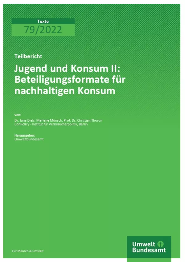 Broschuere: Jugend und Konsum II: Beteiligungsformate für nachhaltigen Konsum