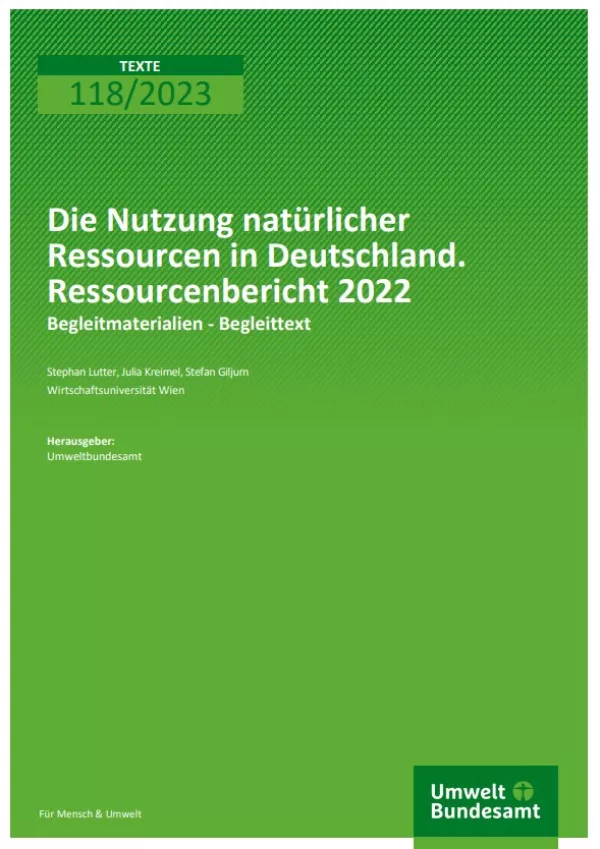 Broschuere: Die Nutzung natürlicher Ressourcen: Ressourcenbericht 2022 - Begleitmaterialien