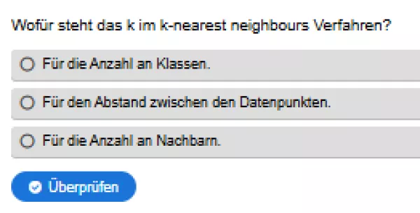 Interaktion: Woche 7 | Theorie | k-nearest neighbours Verfahren (Aufgabe 4)