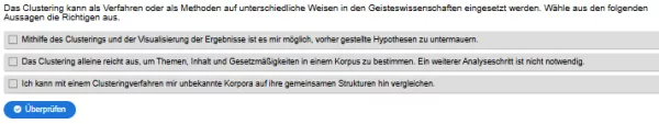 Interaktion: Woche 12 | Anwendungsbeispiele | Topic Modeling mit Clustering (2) (Aufgabe 1)