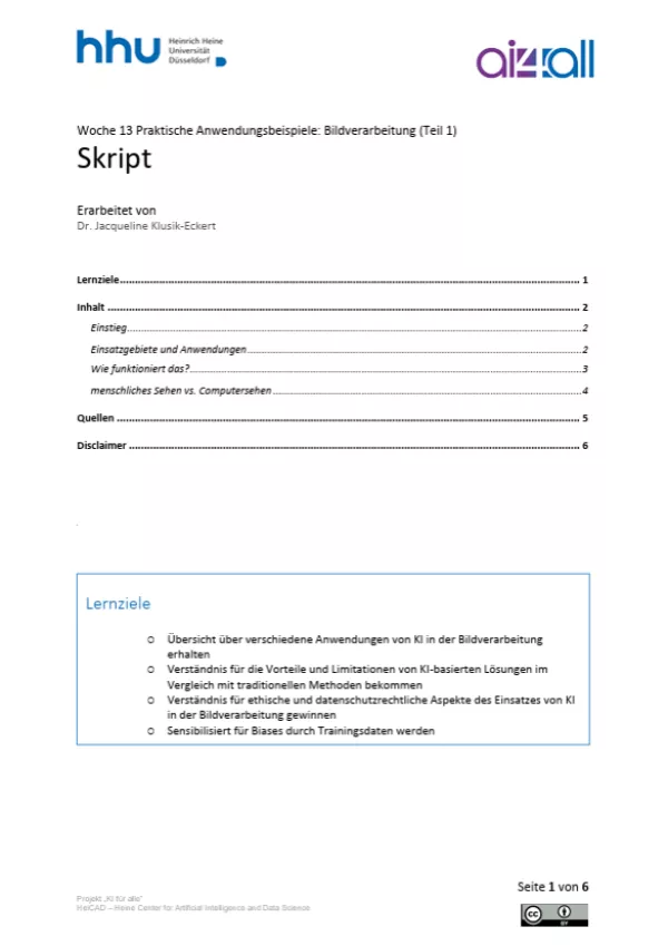 Kurs: Woche 13 | Anwendungsbeispiele | Bildverarbeitung (1) (PDF)