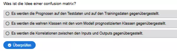 Interaktion: Prognosemodelle: Klassifikation und Regression | 02 | Confusion matrix (Aufgabe 1)
