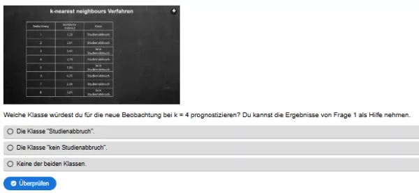 Interaktion: Prognosemodelle: Klassifikation und Regression | 03 | Das k-nearest neighbours Verfahren (Aufgabe 2)