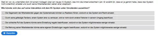 Interaktion: Mensch-KI-Interaktion | 03 | Vertrauensfaktoren (Aufgabe 2)