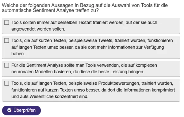 Interaktion: Clustering: vom Sortieren bis zum Explorieren | 03 | Modellauswahl Sentiment Analyse (Aufgabe 2)