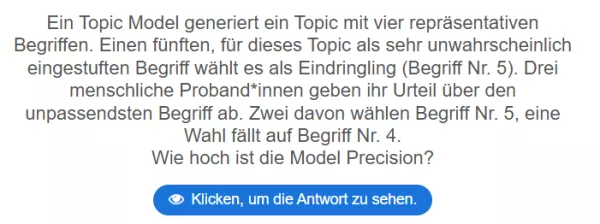 Interaktion: Clustering: vom Sortieren bis zum Explorieren | 04 | Evaluation und Interpretation Topic Models (Aufgabe 2)