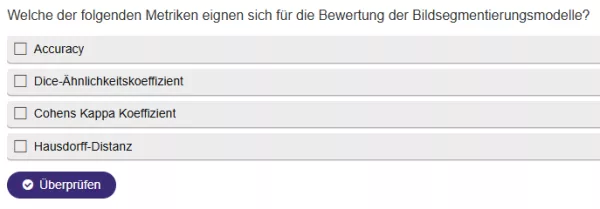 Interaktion: Bildklassifikation und Bildsegmentierung | 10 | Evaluationsmetriken für die Bewertung der Bildsegmentierungsmodelle (Aufgabe 1)