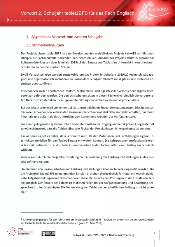 Handreichung: Projekt tablet2BFS | Materialien 2. Schuljahr Englisch (ZIP-Datei)