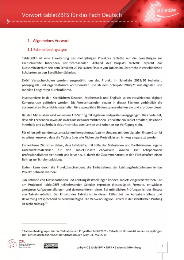 Handreichung: Projekt tablet2BFS | Materialien 2. Schuljahr Deutsch (ZIP-Datei)
