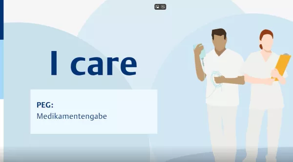 Video: I care Pflege | Pflegetechniken | PEG: Medikamentengabe (Video)