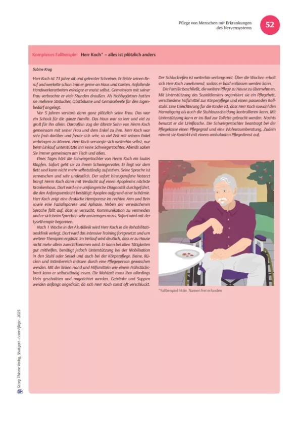 Arbeitsblatt: I care Pflege | Komplexe Fallbeispiele | Apoplex (Aufgaben)