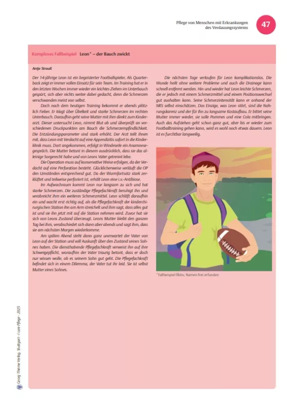 Arbeitsblatt: I care Pflege | Komplexe Fallbeispiele | Appendizitis (Aufgaben)