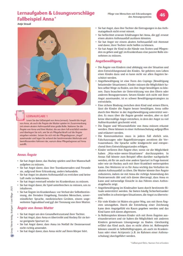 Arbeitsblatt: I care Pflege | Komplexe Fallbeispiele | Asthma bronchiale (Lösungen)