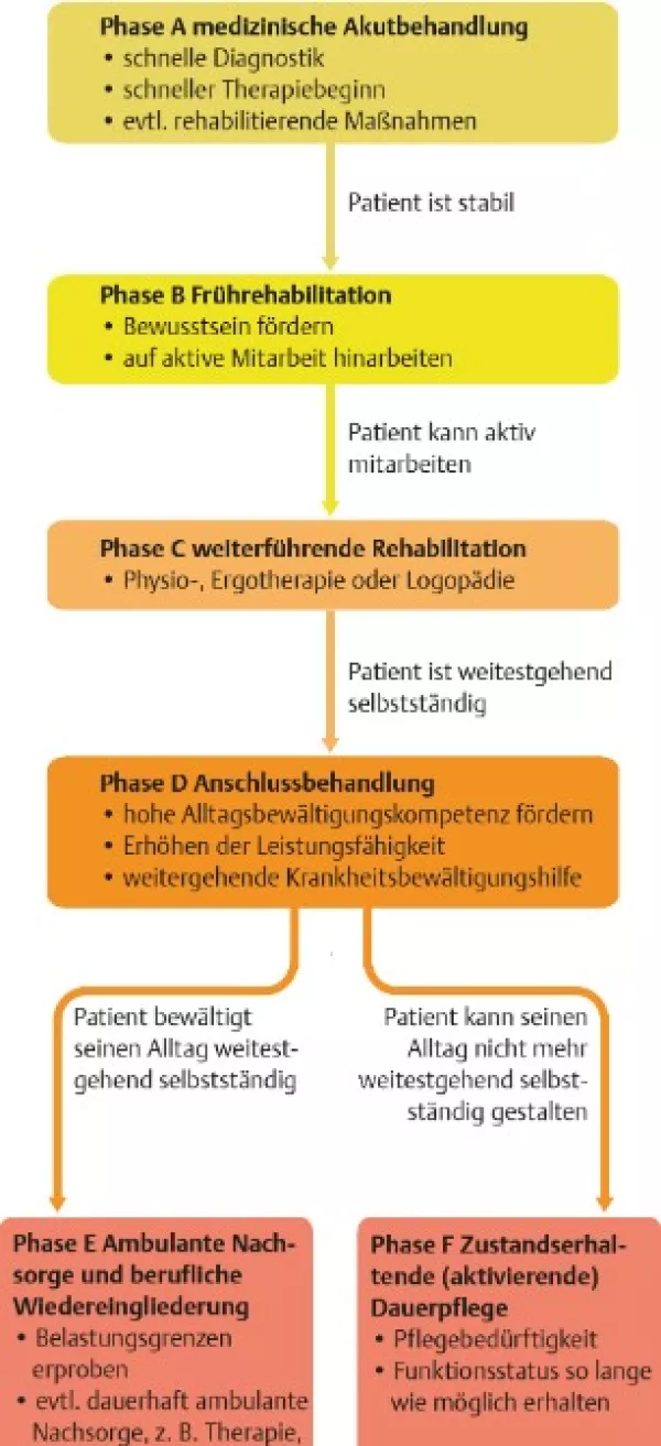 Bild: I care Pflege | Unterschiedliche Pflegesettings | Rehabilitationsphasen (Grafik)