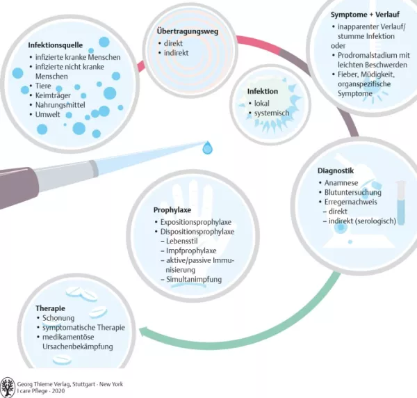 Bild: I care Krankheitslehre | Grundlagen | Überblick über Infektion (Grafik)