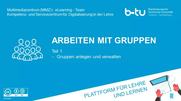 Video: Tutorial - Arbeiten mit Gruppen in Moodle (DE 1/2)
