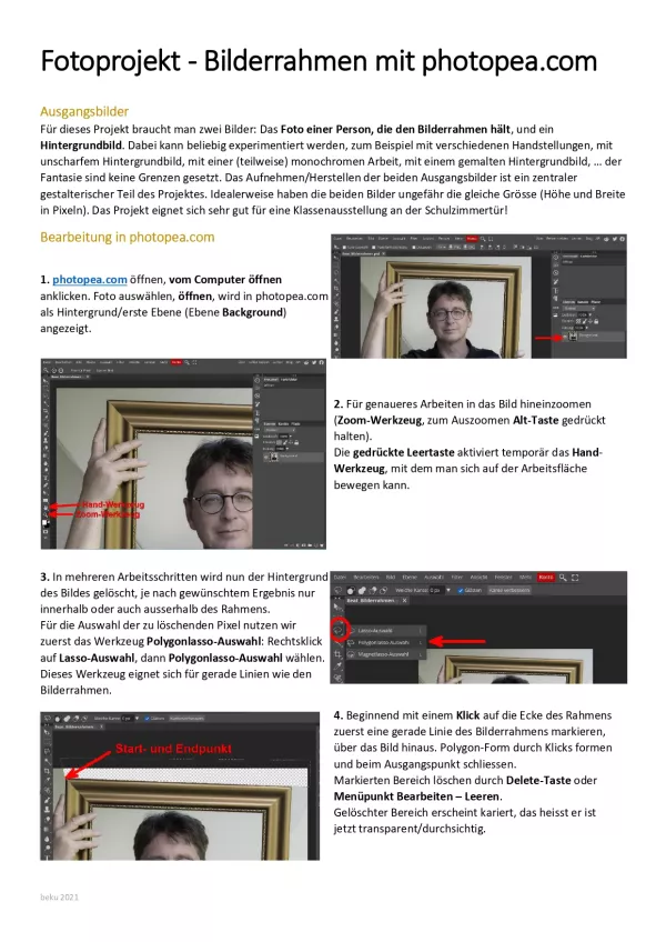 Anleitung: Fotoprojekt - Bilderrahmen mit photopea.com