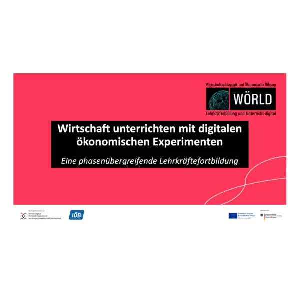 Veranschaulichung: Wirtschaft unterrichten mit digitalen ökonomischen Experimenten - Eine phasenübergreifende Lehrkräftefortbildung
