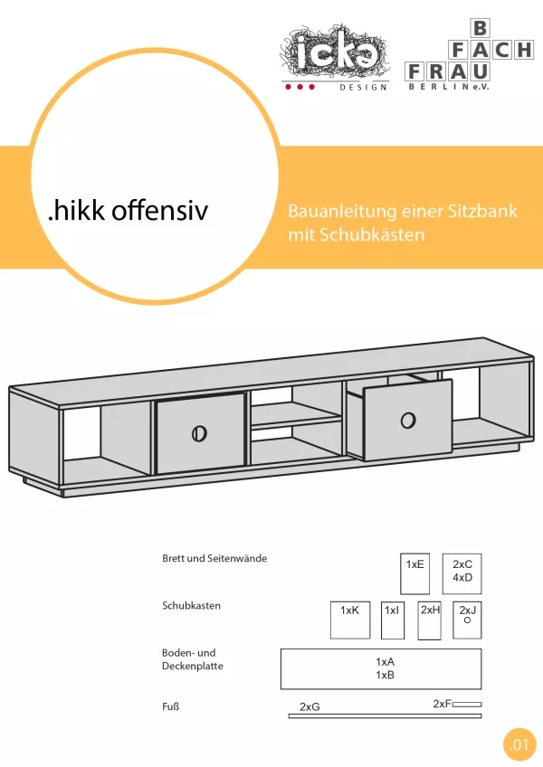 Anleitung: Bauanleitung Sitzbank mit Schubkästen