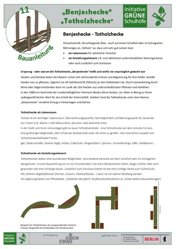 Anleitung: Bauanleitung 11 Benjeshecke - Totholzhecke