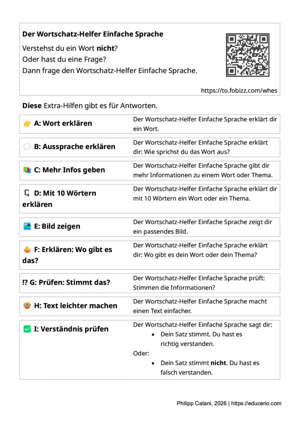 App: Wortschatz-Helfer Einfache Sprache